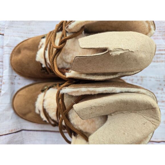 Bearpaw Women’s Suede Lace-Up Winter Boots 👢 Size 11 Chestnut | New with Box - Picture 8 of 10